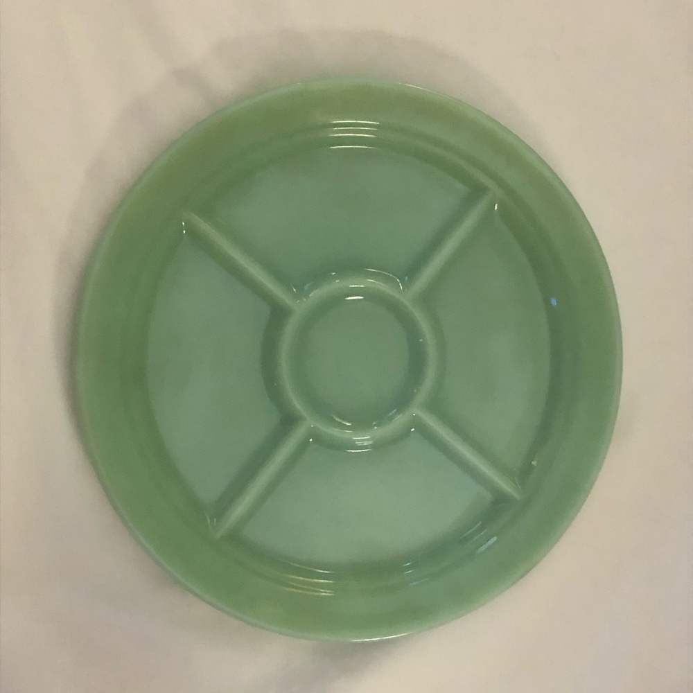Fire King Jadeite Five Section Dinner or Serving Plate Mint Green Vintage